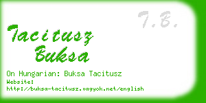 tacitusz buksa business card